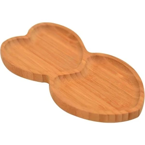 Amor 2 Bölmeli Kalp Çerezlik - Açık Kahverengi - 19,5 cm