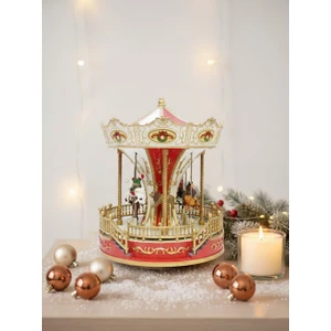 Parti Adresi Yılbaşı Hediyelik Dekor Süsü Hareketli Işıklı Müzikli Döner Atlı Karınca 28 cm