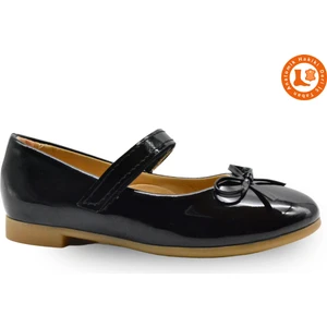 Kids A More Jessica Tek Cırtlı Pu Deri Kız Çocuk Babet Ayakkabı Siyah