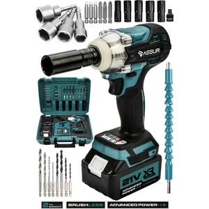 21V Çift Akü Kömürsüz Darbeli Vidalama Somun Sıkma Sökme Matkap