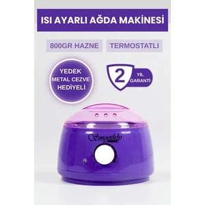 Isı Ayarlı Sir Ağda Makinesi, Kalıp Ağda Boncuk Ağda Konserve Ağda Uyumlu Ağda Kazanı Mor Renk