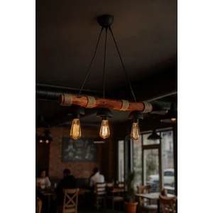 Dekoratif Ahşap Halatlı 3’lü Sarkıt Avize –bohem Tarz Tavan Lambası Kafe Balkon Ev Aydınlatma.