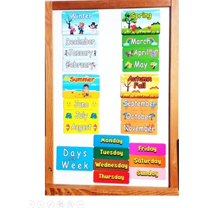 Manyetik İngilizce Kelime Kartları Günler,aylar,mevsimler-Days,months,seasons