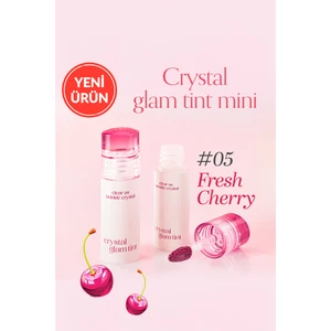 Yapışkanlık Hissi Vermeyen, Hafif Dokulu, Yoğun Işıltılı Tint Crystal Glam Tint Mini 05 Fresh Cherry