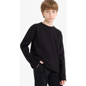 Erkek Çocuk Bisiklet Yaka Basic Düz Uzun Kollu Okul Tişörtü E9661A825AU