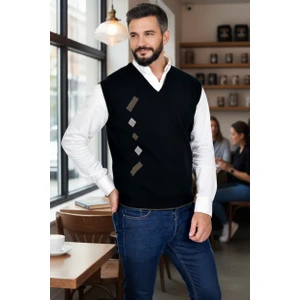 Erkek Çelik Örgü Intersiye Kışlık Kalın Triko V Yaka Triko Örgü Tüylenmez Baba Süveter