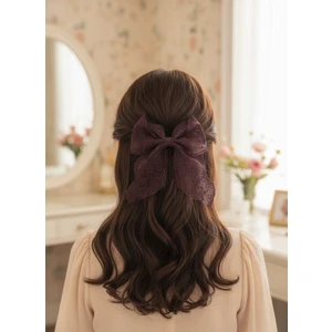 Toka Delisi El Yapımı Romantik Dantel Fiyonk Toka, Otomatik Klipsli Saç Tokası, Kadin Toka