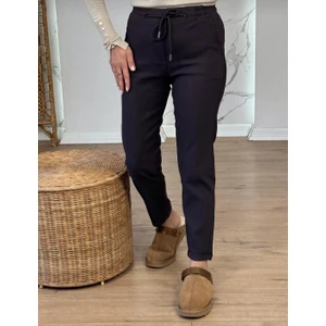 Double TT Kadın Full Likralı Beli Bağçıklı Süper Rahat Duble Paça Bilek Boy Üst Düzey Pantolon