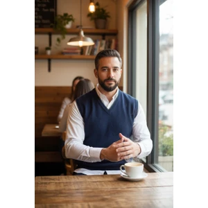 Erkek Çelik Örgü Intersiye Kışlık Kalın Triko V Yaka Triko Örgü Tüylenmez Baba Süveter