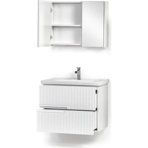 Saydam Banyo Fenice 60 cm Alt Üst banyo Dolabı Takımı Beyaz