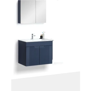 Saydam Banyo Granit Lavabolu Midnight 65 cm Alt Üst Banyo Dolabı Takımı