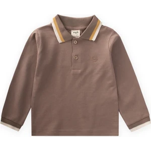 Uzun Kollu Polo Yaka T-Shırt 2-14 Yaş Vizon