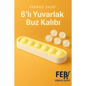 6 Sıralı Silikon Yuvarlak Buz Kalıbı – Kahve, Içecek, Kokteyller Için Yuvarlak Buz Kalıbı