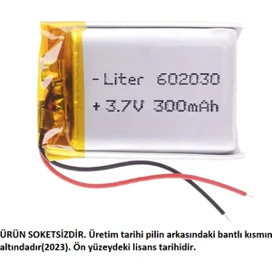 3.7V 300MAH 602030 Model Lipo Şarj Edilebilir Pil  (1 Adet)