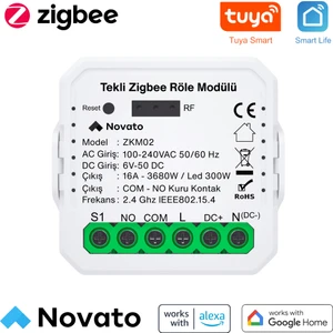 Zigbee Kuru Kontak (No-Nc ) AC - DC Akıllı Röle ( Tuya ,Smart Life, eWelink Uyumlu )