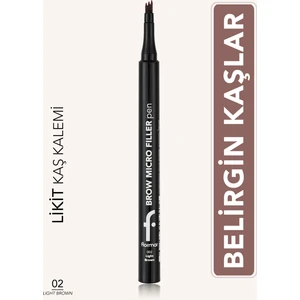 Brow Micro Filler Tarayıcı Keçe Uçlu Kaş Kalemi (02 Light Brown) 8682536093026