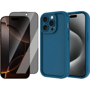 iPhone 15 Pro Max Kılıf Kamera Korumalı Zore Ananas Kapak + Hayalet Cam Ekran Koruyucu