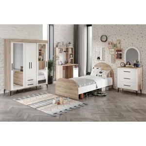 Ildır Çocuk Odası Takımı 4 Parça Tamamı Mdf Flora Beyaz