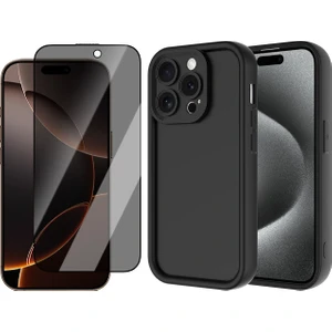 iPhone 14 Pro Max Kılıf Kamera Korumalı Zore Ananas Kapak + Hayalet Cam Ekran Koruyucu