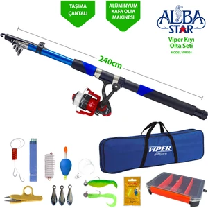 Albastar Viper Kıyı Olta Seti 210 cm 50-100 g – Maksimum Atış Mesafeli, Alüminyum Kafalı, Ergonomik Saplı Model VPR001