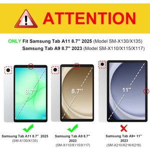 M.TK Moveteck Samsung Galaxy Tab A11 2025/A9 8.7 InçTablet Kılıfı Akıllı Smart Uyku Modlu Katlanabilir Arkası Renkli Kapaklı Standlı Slim wifi