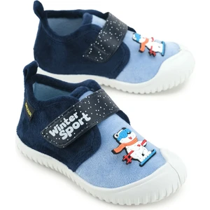 Erkek Çocuk Kışlık Pvc Rahat Taban Tek Cırt Cırtlı Ayarlanabilir Kemer Ev Okul Kreş Panduf Ayakkabı