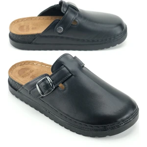 Kadın Kışlık Iç Dış Hakiki Deri Rahat Taban Tek Kemer Ayarlanabilir Ev Bahçe Terlik