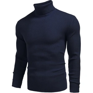 Erkek Boğazlı Slim Fit Triko Kazak – Basic Esnek Kışlık Model