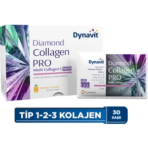 Multi Collagen&NMN (NAD+ Öncüsü) 30 Saşe - Hidrolize Peptit Tip 1&3 Sığır ve Tip 2 Tavuk Kolajeni, NMN, Magnezyum, Resveratrol, KoenzimQ10, Pirolokinolin Kinon (PQQ)