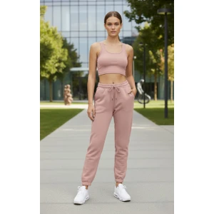 Kadın 3 Iplik Şardonlu %100 Pamuk Eşofman Altı - Yumuşak Dokulu Basic Jogger