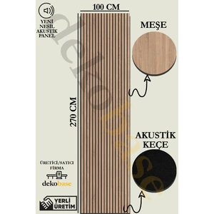 100x270 cm Meşe Renk Akustik Ahşap Duvar Paneli