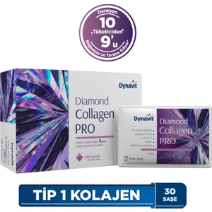 Dynavıt Diamond Collagen PRO 30 Saşe - Hidrolize Peptit Tip 1 Balık Kolajeni, Hyaluronik Asit, Biotin