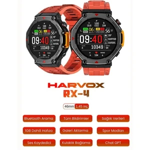 BGG Tech Harvox Watch Rx-4 Yeni Nesil Akıllı Saat Tam Dokunmatik Ekran & Uzun Pil Ömrü