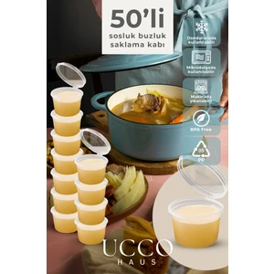 50 Adet Sızdırmaz 120ML Mini Saklama Kabı Sosluk Buzluk Kabı, Et Suyu, Kemik Suyu, Sos Kabı Mutfak Düzenleme, Kuruyemiş Kabı, Beslenme Kabı