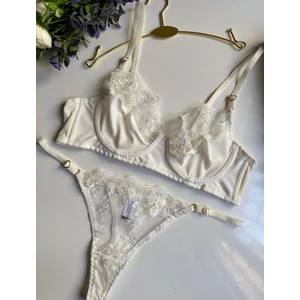 Hama Love Kadın Beyaz Dantel Saten Iç Çamaşır Takımı