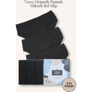 Must Have | 3'lü Organik Pamuk Yüksek Bel Slip Külot