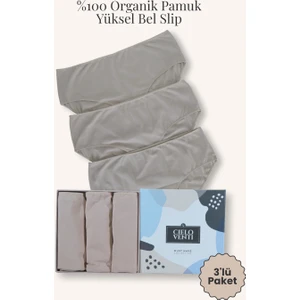 Must Have | 3'lü Organik Pamuk Yüksek Bel Slip Külot