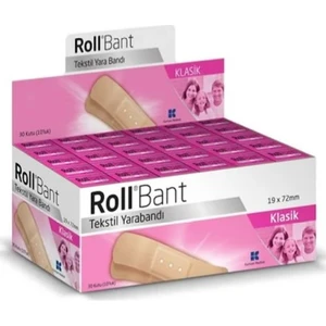 RollBant Klasik 30 adet 10lu Paket Ekonomik Tekstil Yara Bandı