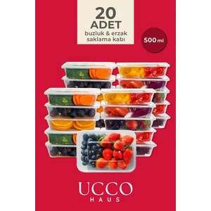 20 Adet 500ML Ekonomik Plastik Buzdolabı Dondurucu Erzak Sızdırmaz Saklama Kabı Buzluk Organizer