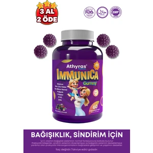 Athyras Pharma Immunica Gummy Kolostrum, Beta Glukan Kara Mürver, Prebiyotik İçeren 60 Çiğnenebilir Form