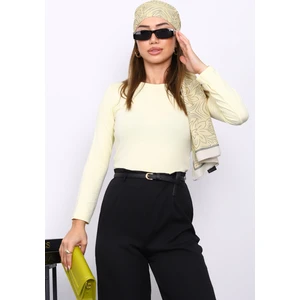 İmaj Butik Sarı Parmak Geçmeli Modal Body