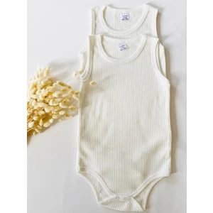 Ecru Renk 2’li Çıtçıtlı Pamuklu Body – 4-12 Yaş Özel Gereksinimli Çocuklar Için Rahat Kalıp