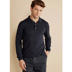 Brooks Brothers Polo Yaka Standart Lacivert Erkek Kazak BBFW25MKL003