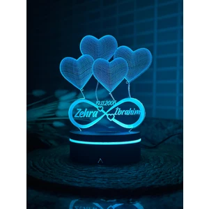 Eymi Design Kişiye Özel Rgb 3 Boyutlu LED Lamba – Evlilik Yıl Dönümü, Sevgiliye, Eşe Sonsuz Aşk Hediyesi