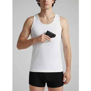 Erkek Atlet Cepli Fermuarlı Hac-Umre Seyahat Amaçlı 2'li Avantajlı Paket Pamuklu Cotton Beyaz