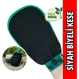 Otantik Kese Banyo Kesesi, Hamam Kesesi, Duş Kesesi, Vücut Kesesi, Biyeli Siyah Sert Banyo Kesesi