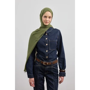 Organik Crash Şal Haki Yeşil