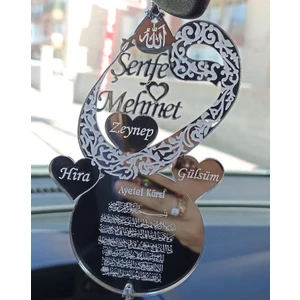 Olur O Zaman Kişiye Özel Üç Kalpli Vav Araba Dikiz Aynası Süsü