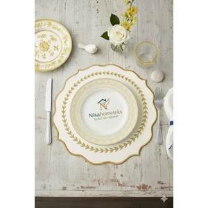 6 Adet Nakışlı Keten Amerikan Servis - Keten Supla