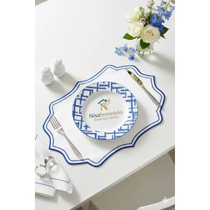 6 Adet Nakışlı Keten Amerikan Servis - Keten Supla